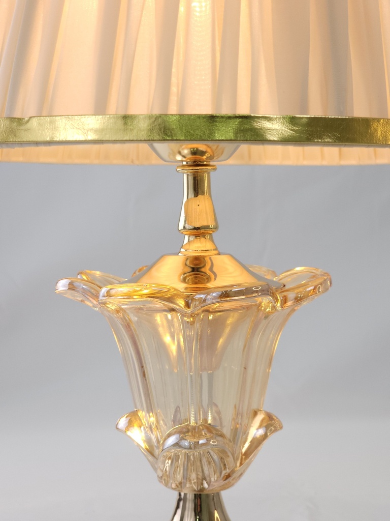 LAMPARA C/BASE ACERO Y VIDRIO 25*25*42CM