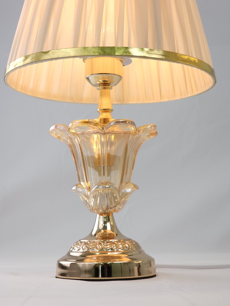 LAMPARA C/BASE ACERO Y VIDRIO 25*25*42CM