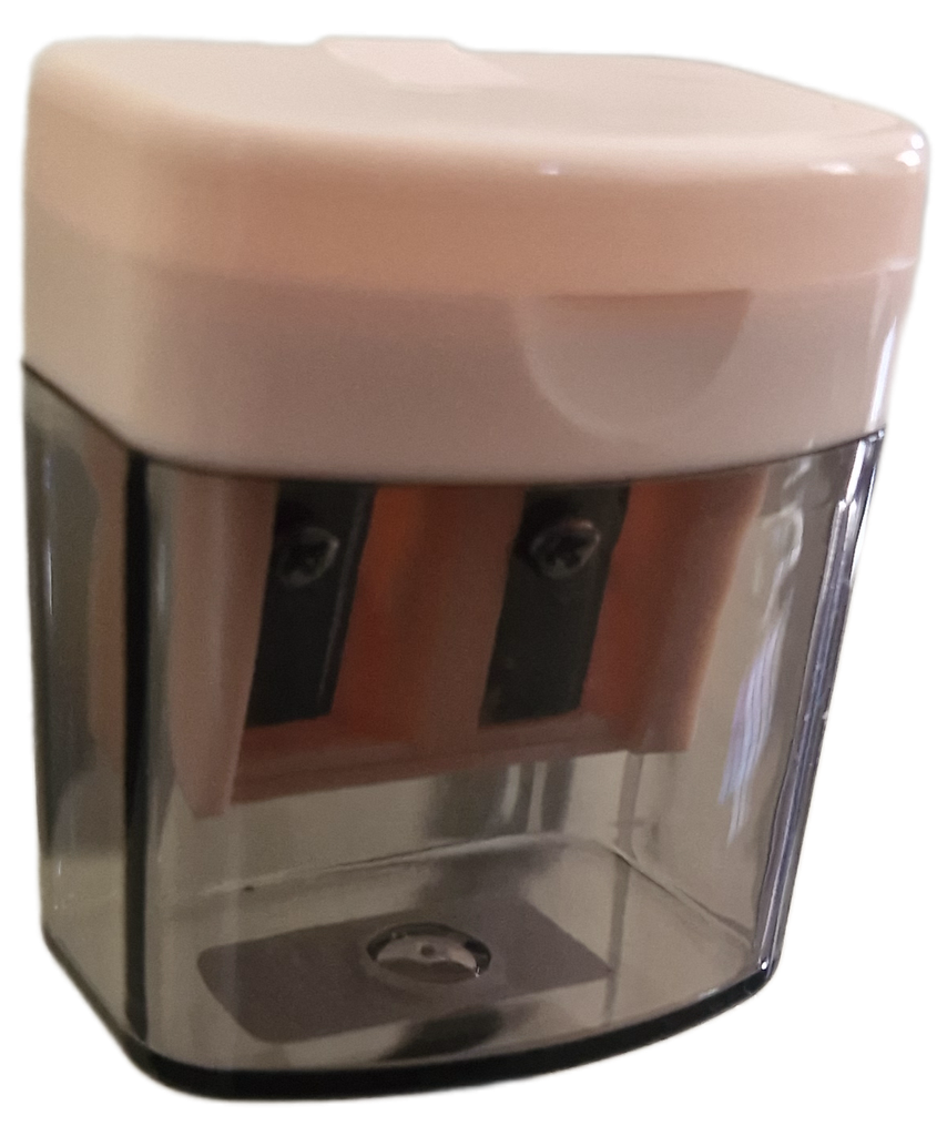 Sacapuntas con depósito. Doble filo