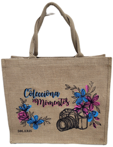 Bolso de yute tradicional con Zipper Colecciona momentos