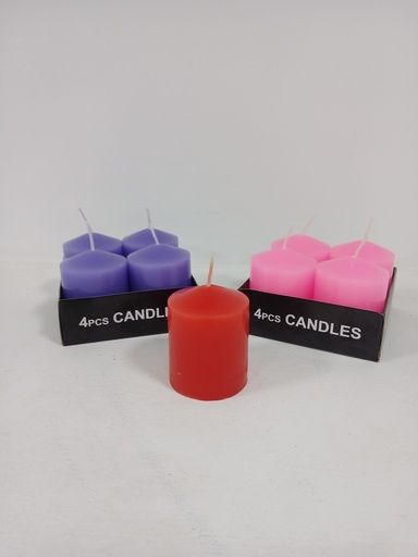 [ZK8F070111] Set de 4 velas DE COLORES